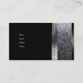 Elegant Zilver Chroom Metaal Zwart 2 Visitekaartje (Achterkant)