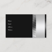 Elegant Zilver Chroom Metaal Zwart 3 Visitekaartje (Achterkant)