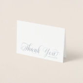 Elegant zilver dank u bruiloft kalligrafie FOTO Folie Kaarten (Voorkant)