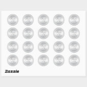 Elegant ZILVER Dank u Envelop Afdichtingen Ronde Sticker (Vel)