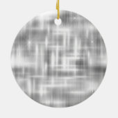 Elegant zilver druppelen glitter monogram afstuder keramisch ornament (Achterkant)