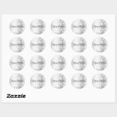 Elegant Zilver Effect Sneeuwvlokken Custom Naam Xm Ronde Sticker (Vel)