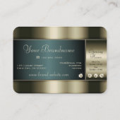 Elegant Zilver en Blauw Gradiënt met Strass Visitekaartje (Achterkant)