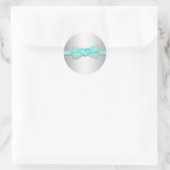 Elegant zilver en Blauwgroen blauw Stickers (Tas)