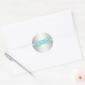 Elegant zilver en Blauwgroen blauw Stickers (Envelop)