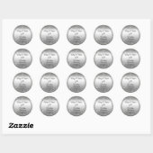Elegant zilver en diamanten 25e Jubileum Ronde Sticker (Vel)