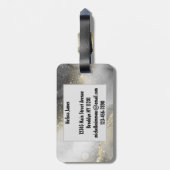 Elegant zilver en goud bagagelabel (Achterkant verticaal)