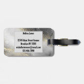Elegant zilver en goud bagagelabel (Achterkant horizontaal)