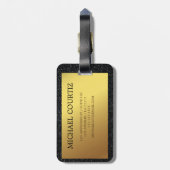 Elegant zilver en goudmonogrammen Bagagelabel (Achterkant verticaal)