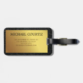 Elegant zilver en goudmonogrammen Bagagelabel (Achterkant horizontaal)