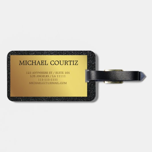 Elegant zilver en goudmonogrammen Bagagelabel (Achterkant horizontaal)