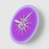 Elegant zilver en paarse kroon ronde klok (Hoek)