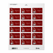 Elegant zilver en rood kerstlabel etiket (Full Sheet)