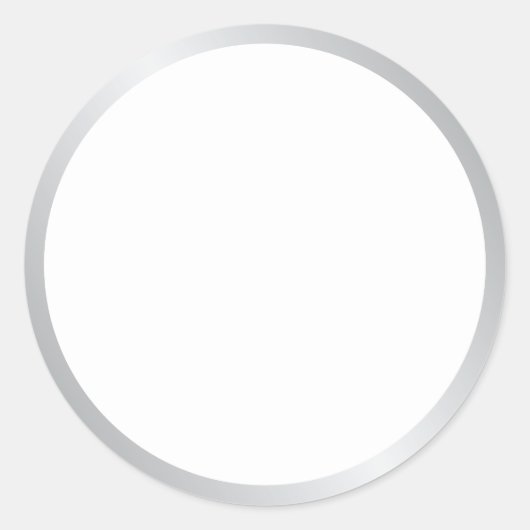 Elegant Zilver en Wit zonder tekst Ronde Sticker (Voorkant)