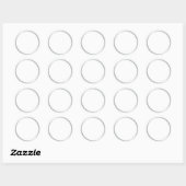 Elegant Zilver en Wit zonder tekst Ronde Sticker (Vel)