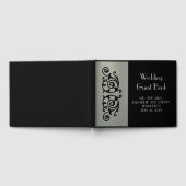 Elegant zilver en zwart bruiloft gastenboek (Volledig)
