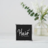 Elegant zilver en zwarte schaar vierkante visitekaartje (Staand voorkant)