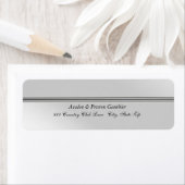 Elegant Zilver Faux Metaal Bruiloft Adres Label (Insitu)