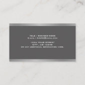 Elegant Zilver Geborsteld Metaal Huis Logo Visitekaartje (Achterkant)