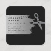 Elegant zilver geborsteld zout vierkante visitekaartje (Voorkant)