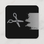 Elegant zilver geborsteld zout vierkante visitekaartje (Achterkant)