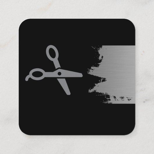 Elegant zilver geborsteld zout vierkante visitekaartje (Achterkant)