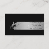Elegant zilver geborsteld / zwart visitekaartje (Achterkant)