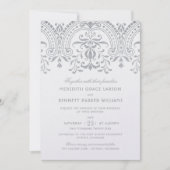 Elegant Zilver Glamour Bruiloft Kaart (Voorkant)