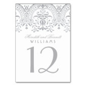 Elegant Zilver  Glamour Bruiloft Monogram Kaart (Achterkant)