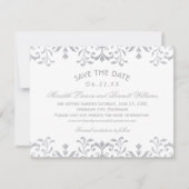 Elegant Zilver  Glamour Bruiloft Save The Date (Voorkant)