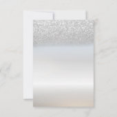 Elegant Zilver Glitter Bokeh Oefendiner Kaart (Achterkant)