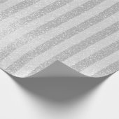 Elegant zilver glitter chique strepen inpakpapier (Hoek)