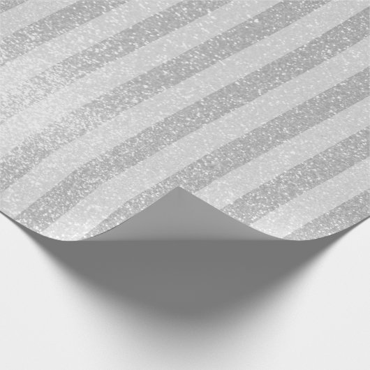Elegant zilver glitter chique strepen inpakpapier (Hoek)