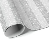 Elegant zilver glitter chique strepen inpakpapier (Rol Hoek)