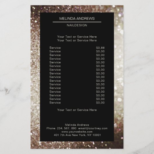 Elegant zilver goud aan beide zijden flyer (Achterkant)