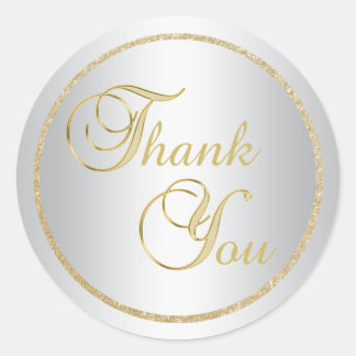 Elegant zilver goud dank u envelop afdichtingen ronde sticker