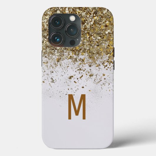 Elegant Zilver Goud Glitter Custom monogrammed Case-Mate iPhone Case (Achterkant)