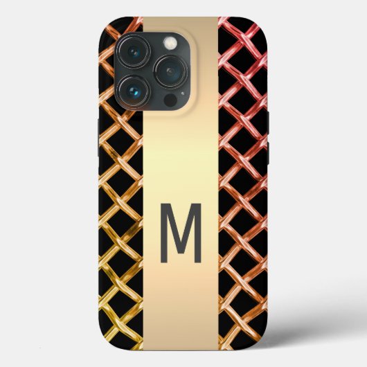 Elegant Zilver Goud Staal Metallic monogrammed Case-Mate iPhone Case (Achterkant)