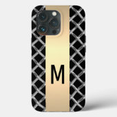 Elegant Zilver Goud Staal Metallic monogrammed Case-Mate iPhone Case (Achterkant)