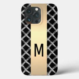 Elegant Zilver Goud Staal Metallic monogrammed Case-Mate iPhone Case