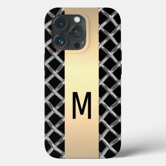 Elegant Zilver Goud Staal Metallic monogrammed Case-Mate iPhone Case (Achterkant)