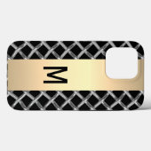 Elegant Zilver Goud Staal Metallic monogrammed Case-Mate iPhone Case (Achterkant (horizontaal))