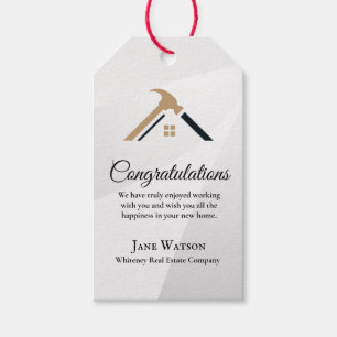 Elegant Zilver & Gouden Home Repair Vastgoed Cadeaulabel
