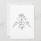 Elegant Zilver Grijs Chinoiserie Cherub bruiloft Kaart (Achterkant)