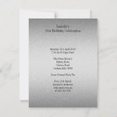 Elegant Zilver Grijs Metaal Zwart 21e Verjaardag Kaart (Achterkant)