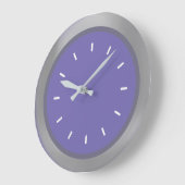 Elegant zilver grijs & Periwinkle blauw Grote Klok (Hoek)