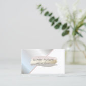 Elegant zilver, grijs, roze Folie penseelstreek Visitekaartje (Staand voorkant)