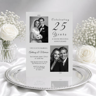 Elegant Zilver Jubileum 25 Jaar Kaart