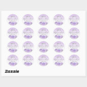 Elegant Zilver Licht Paars Quinceanera Sjabloon Ronde Sticker (Vel)