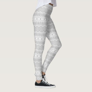 Elegant Zilver Mandala Patroon Leggings